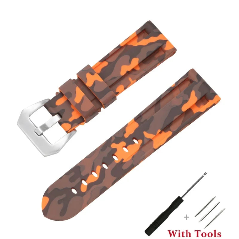 COROS Silicone Buckle Band in Solid and Camo Colors – Orange Camo