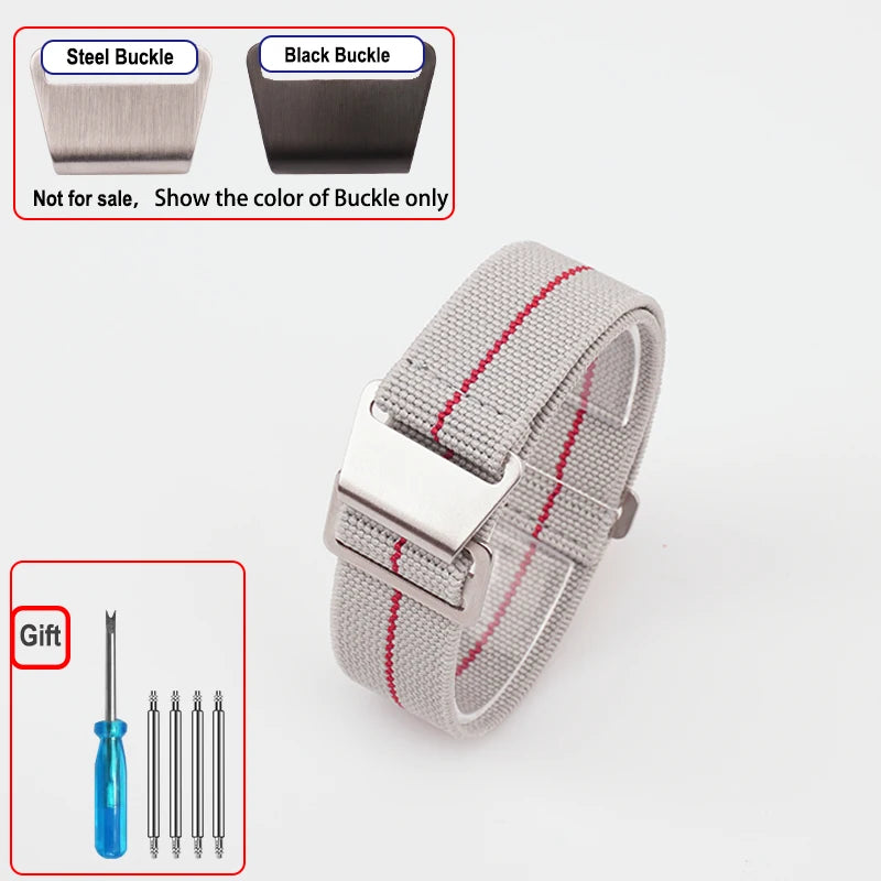 COROS Elastic Nylon Parachute Watch Band - Gray / Red