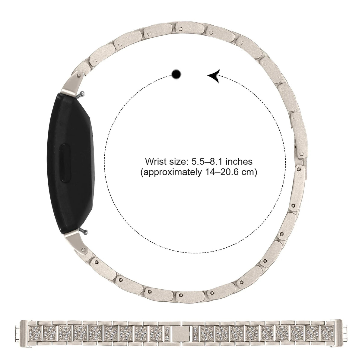 Fitbit Inspire 2, Inspire HR and Ace 3 Sparkling Panel Link Band — design detail