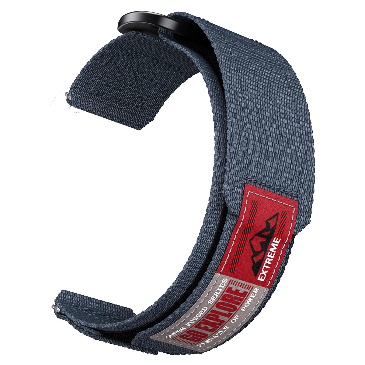 COROS Nylon Sport Loop Watch Band with Woven Patch - Woven adventure patch detail
