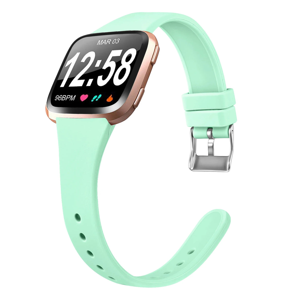 Fitbit Versa 2 Slim Silicone Buckle Band - Mint Green