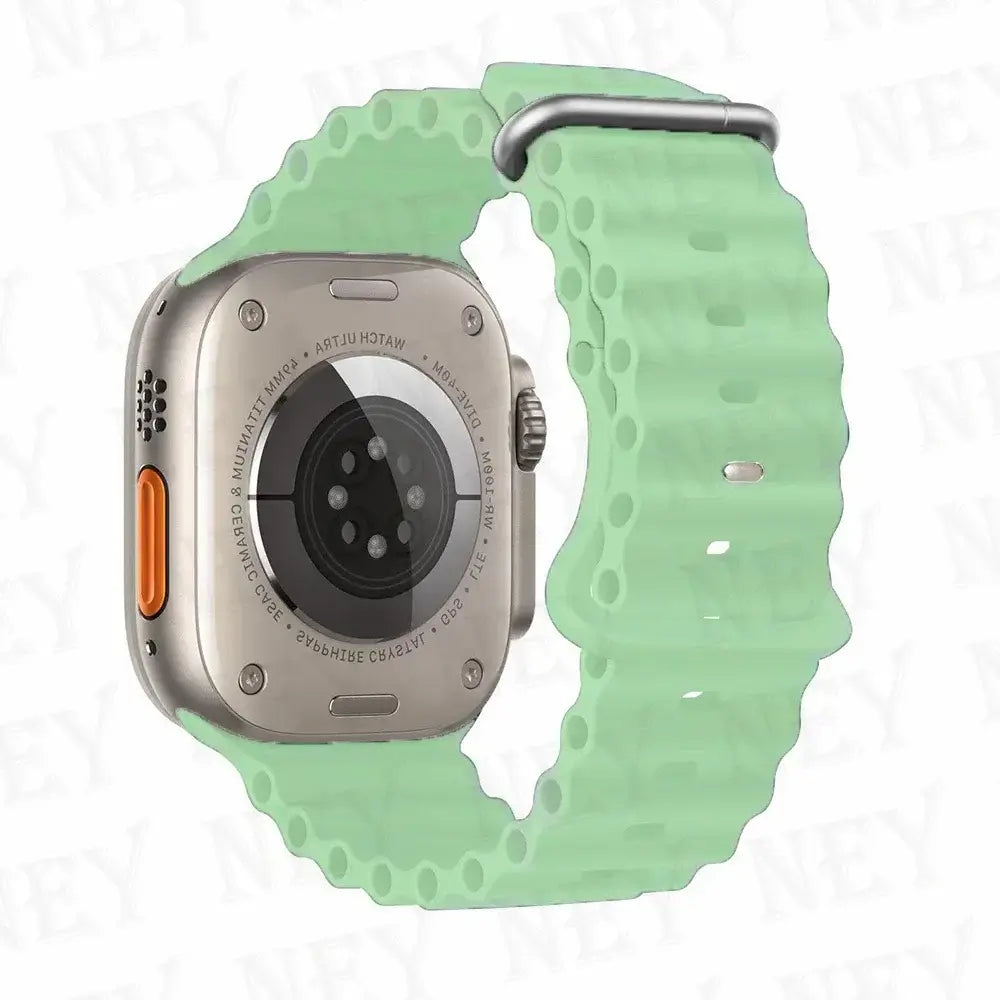 Mint Green tubular silicone Apple Watch band