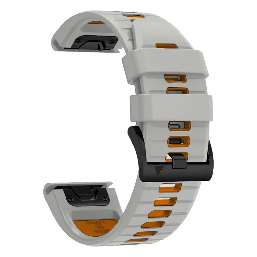Garmin QuickFit Two-Tone Silicone Sport Band in Light Gray / Orange
