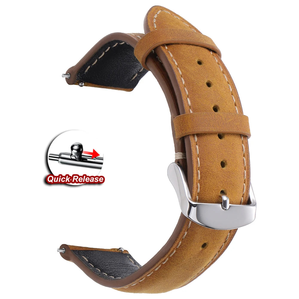 Garmin Vintage Stitched Leather Band in Tan