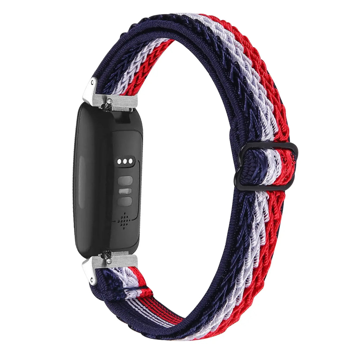 Fitbit Inspire Textured Stretch Nylon Loop Band - Navy / White / Red Stripe
