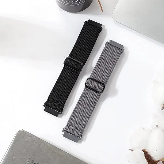 COROS Adjustable Elastic Fabric Watch Band - Black and gray slider straps