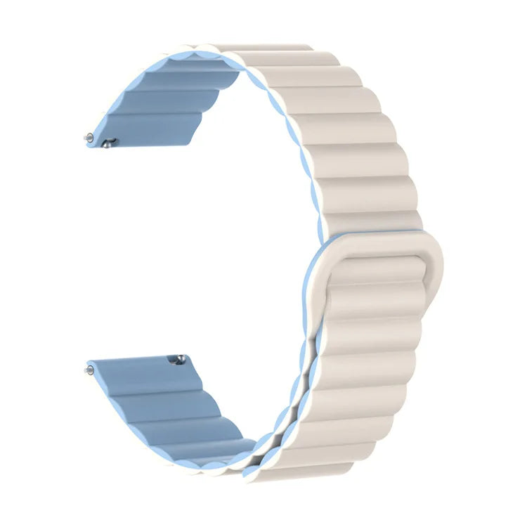 OnePlus Watch Magnetic Silicone Band Flexible Sport Strap in gray and blue color, designed for comfort and adaptability.