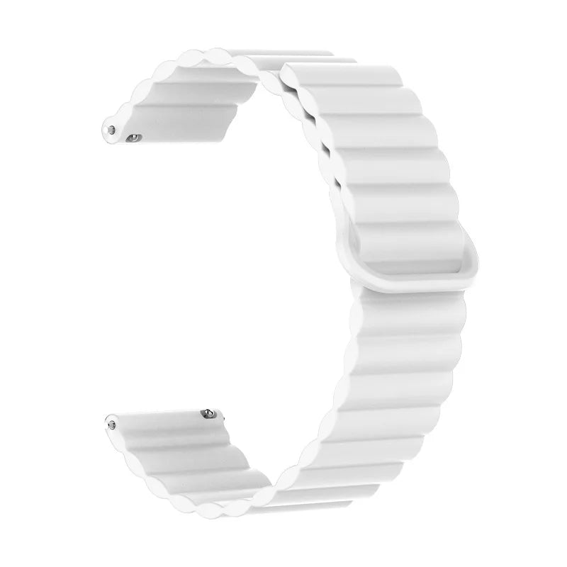 Polar Ribbed Magnetic Silicone Loop Band – White