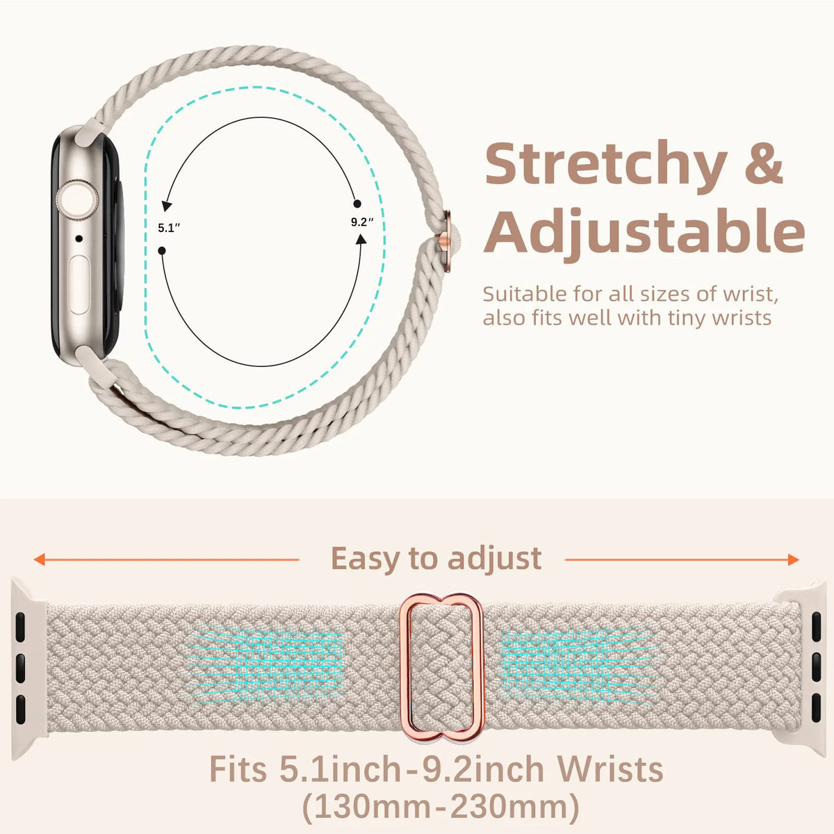 Slider adjustment and strap sizing diagram