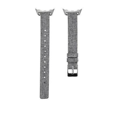 Grey Google Pixel Watch 5, 4 and 3 Slim Canvas Band, Leather Lining