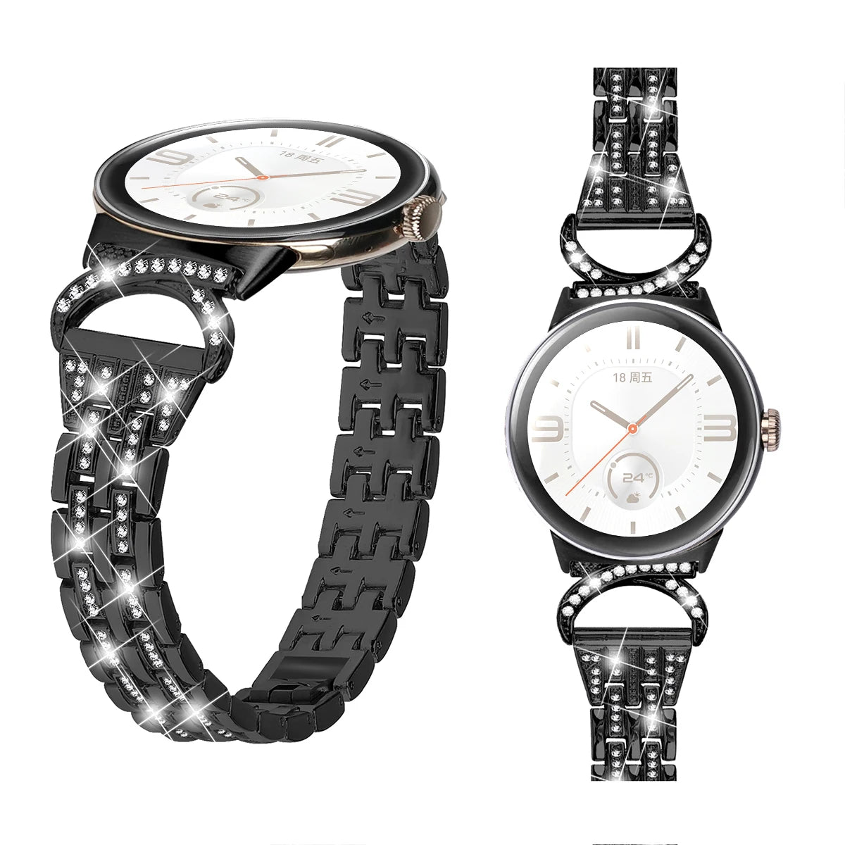 Google Pixel Watch 5, 4 and 3 41mm Rhinestone Bead Bracelet Band — material detail