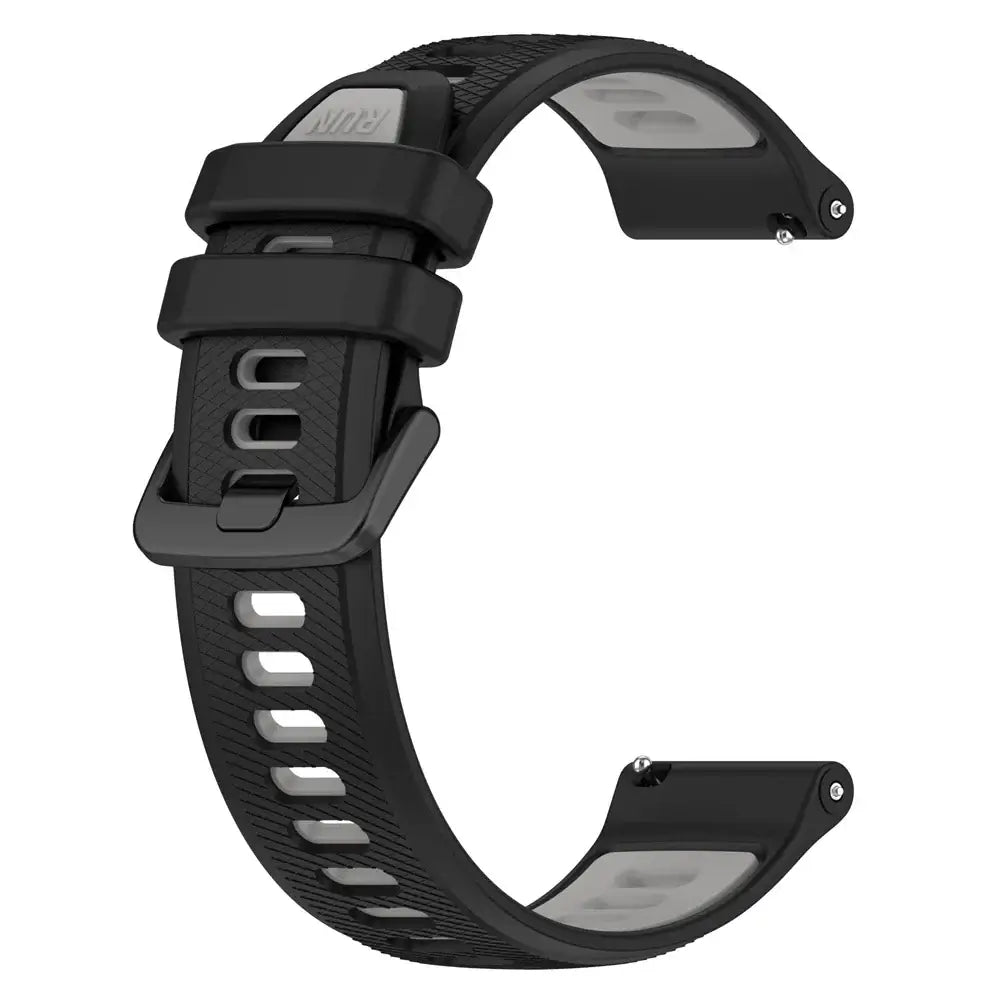 Amazfit Textured Silicone Sport Band in Solid and Two-Tone Colors — Black / Gray
