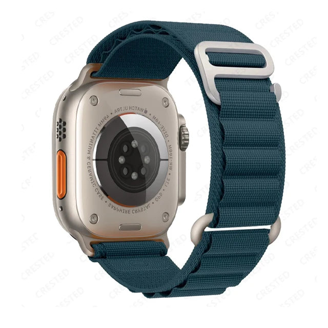Alpine Style Nylon Apple Watch Loop with Metal Hook in Deep Teal