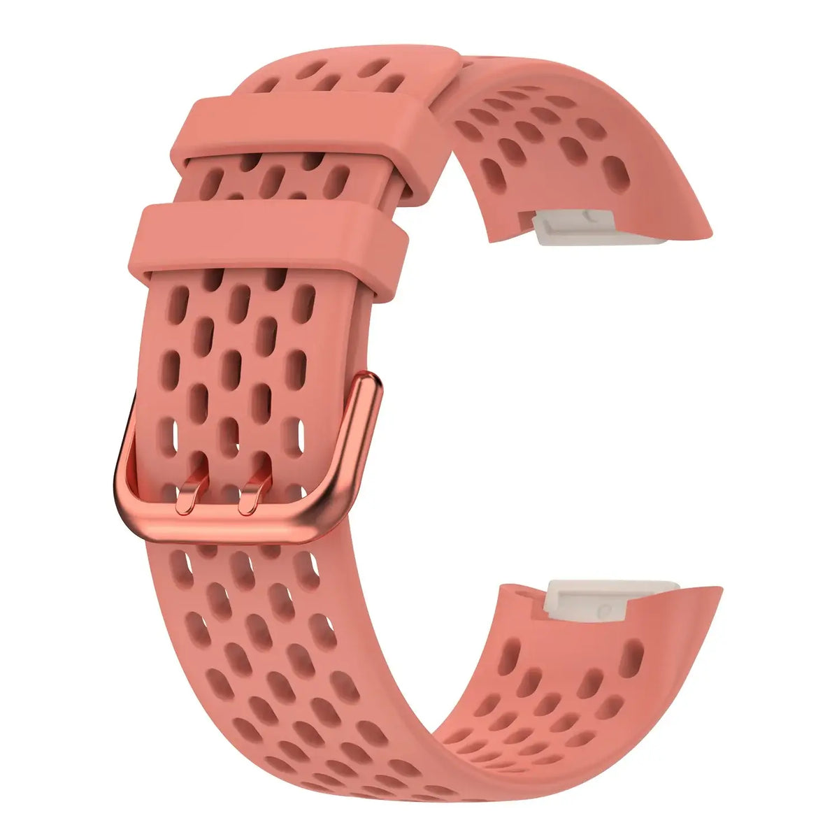 Fitbit Charge 5 & 6 Perforated Silicone Band in Coral Pink
