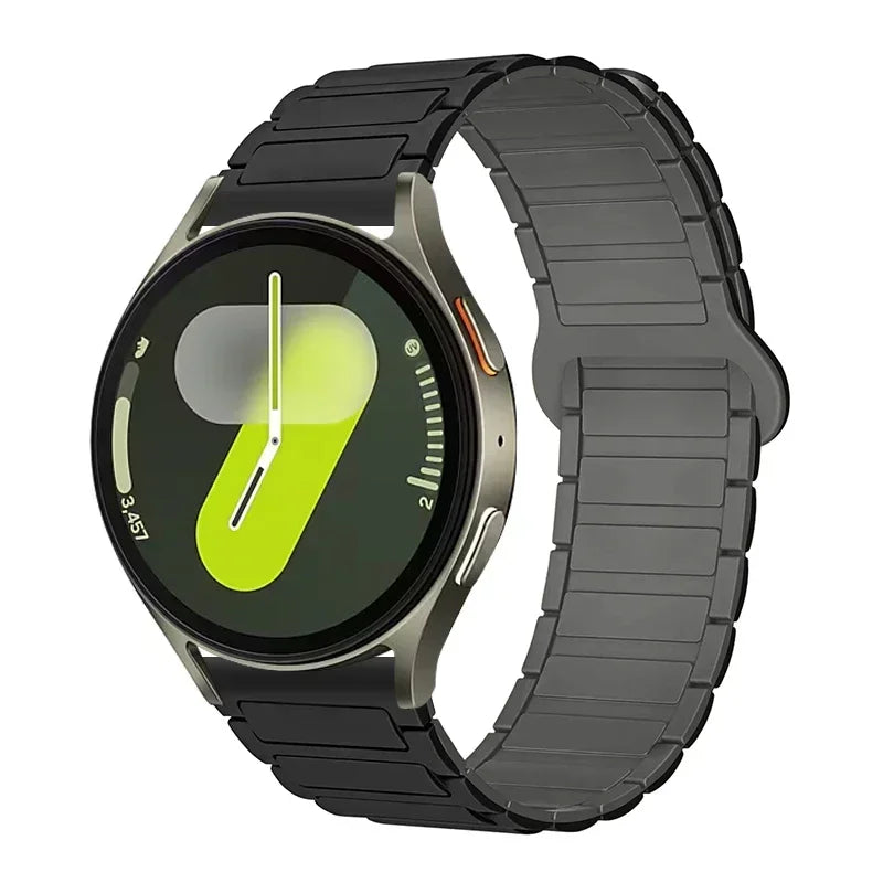 Polar Ribbed Magnetic Silicone Loop Band — Black / Gray