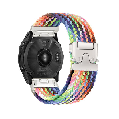Rainbow Garmin QuickFit 20/22/26mm Braided Stretch Nylon Band