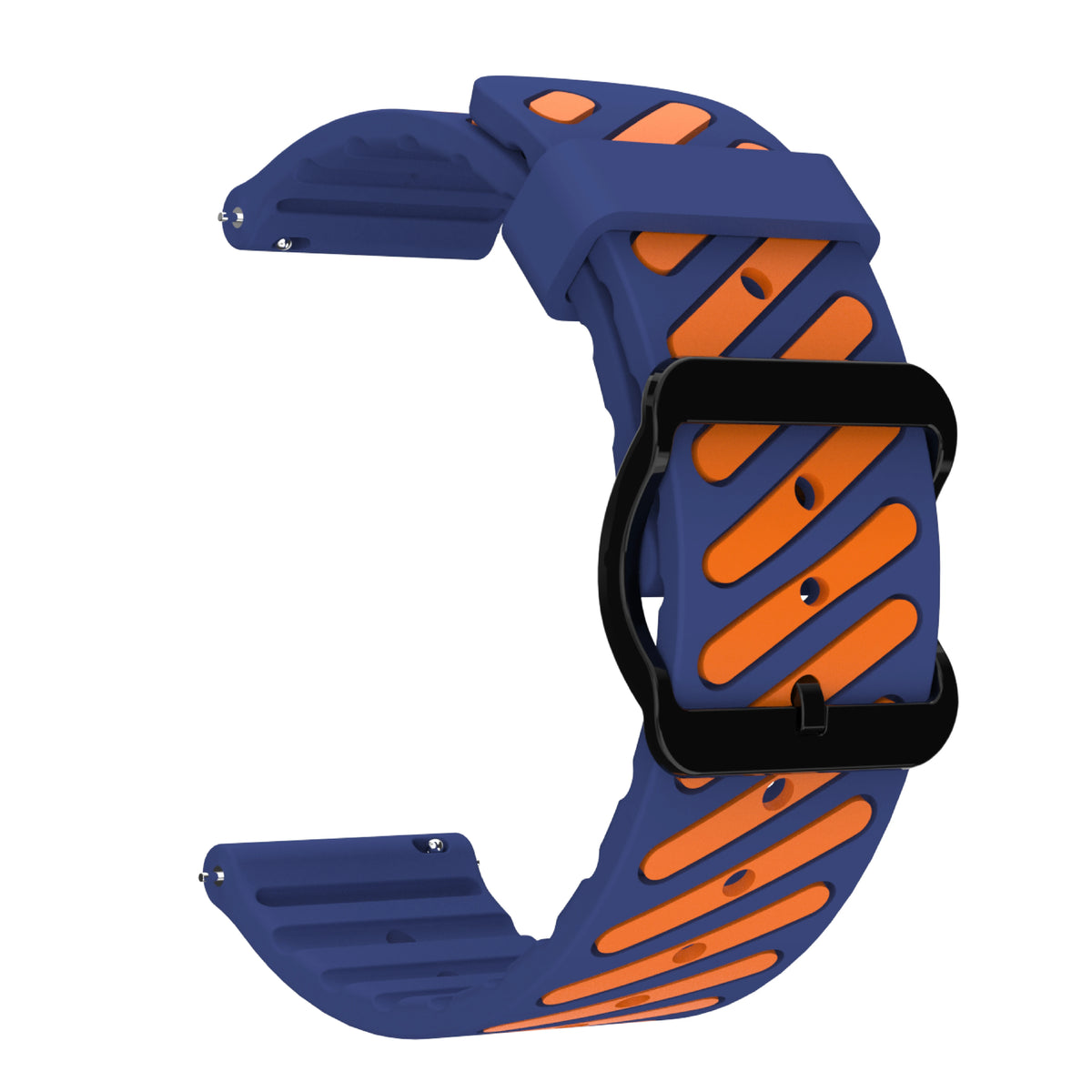 Navy / Orange Garmin 22mm Quick Release Two-Tone Silicone Band