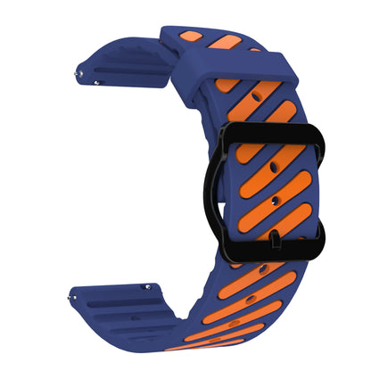 Navy / Orange Garmin 22mm Quick Release Two-Tone Silicone Band