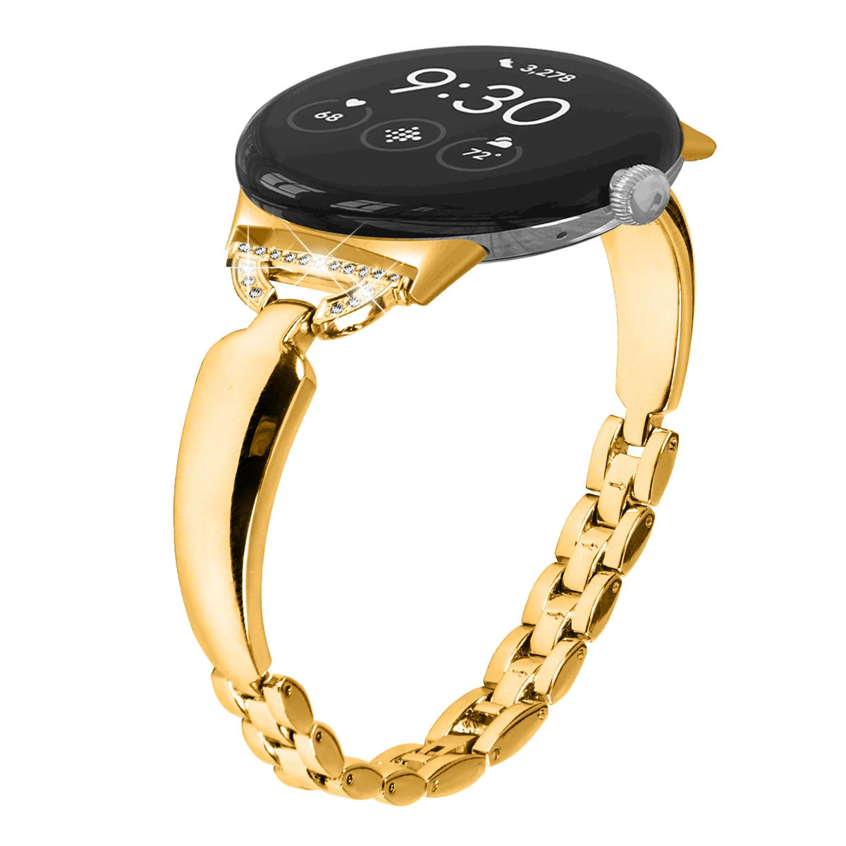 Gold Google Pixel Watch 5, 4 and 3 41mm Slim Bling Chain Bracelet Band