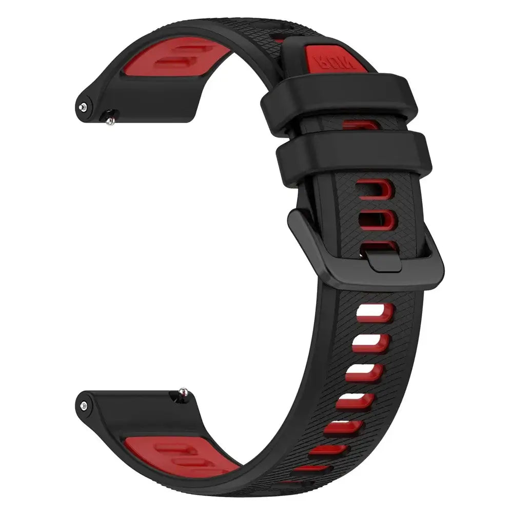 Amazfit Textured Silicone Band with Color and Buckle Options — Black / Red