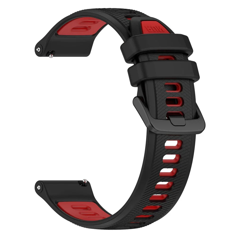 OnePlus Smartwatch Silicone Band Strap Sport Replacement Bracelet in black and red color, designed for comfort and daily wear.