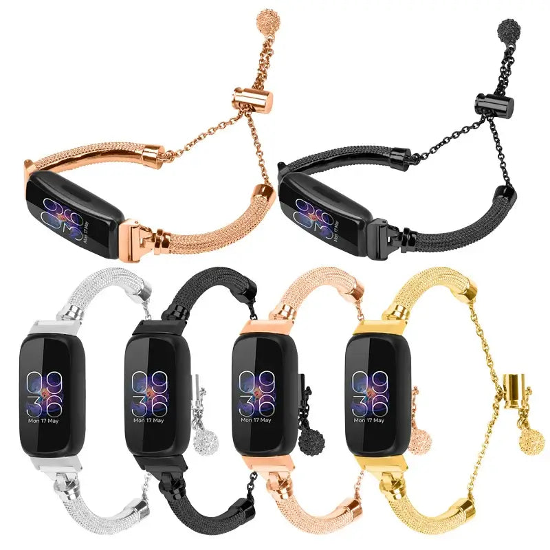 Fitbit Inspire 1/2/HR Mesh & Sliding-Chain Bracelet Band - Sliding-chain bracelet finish options