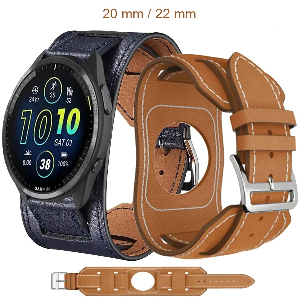 Garmin 20/22mm Quick Release Leather Cuff Band