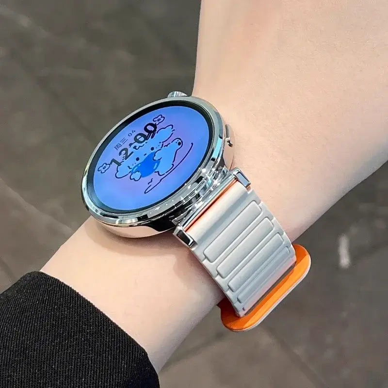 Cream and orange loop worn on wrist — BandsCo Straps