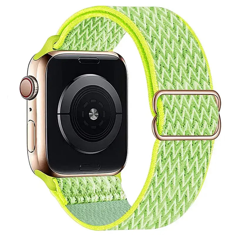 Lime green chevron nylon Apple Watch band