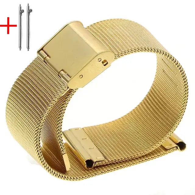 Milanese Mesh Band with Folding Clasp in Gold for compatible Huawei watches