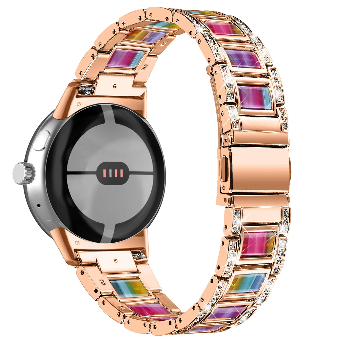 Google Pixel Watch 5, 4 and 3 41mm Resin Inlay Link Bracelet Band — product detail