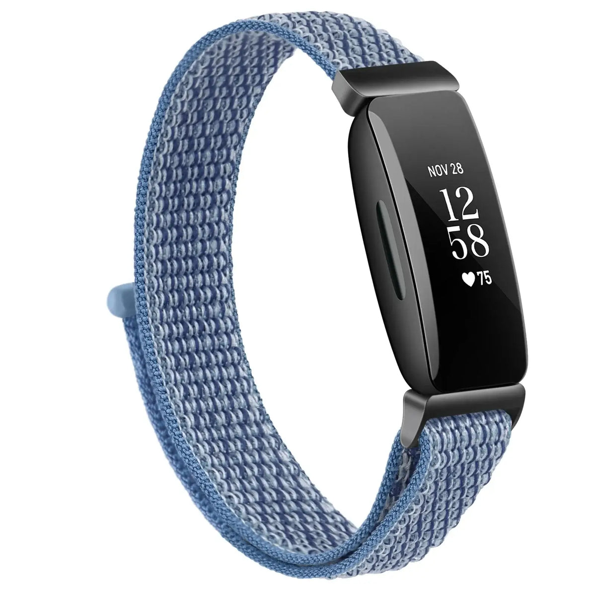 Fitbit Inspire 1/2/HR Nylon Hook-and-Loop Band - Denim Blue