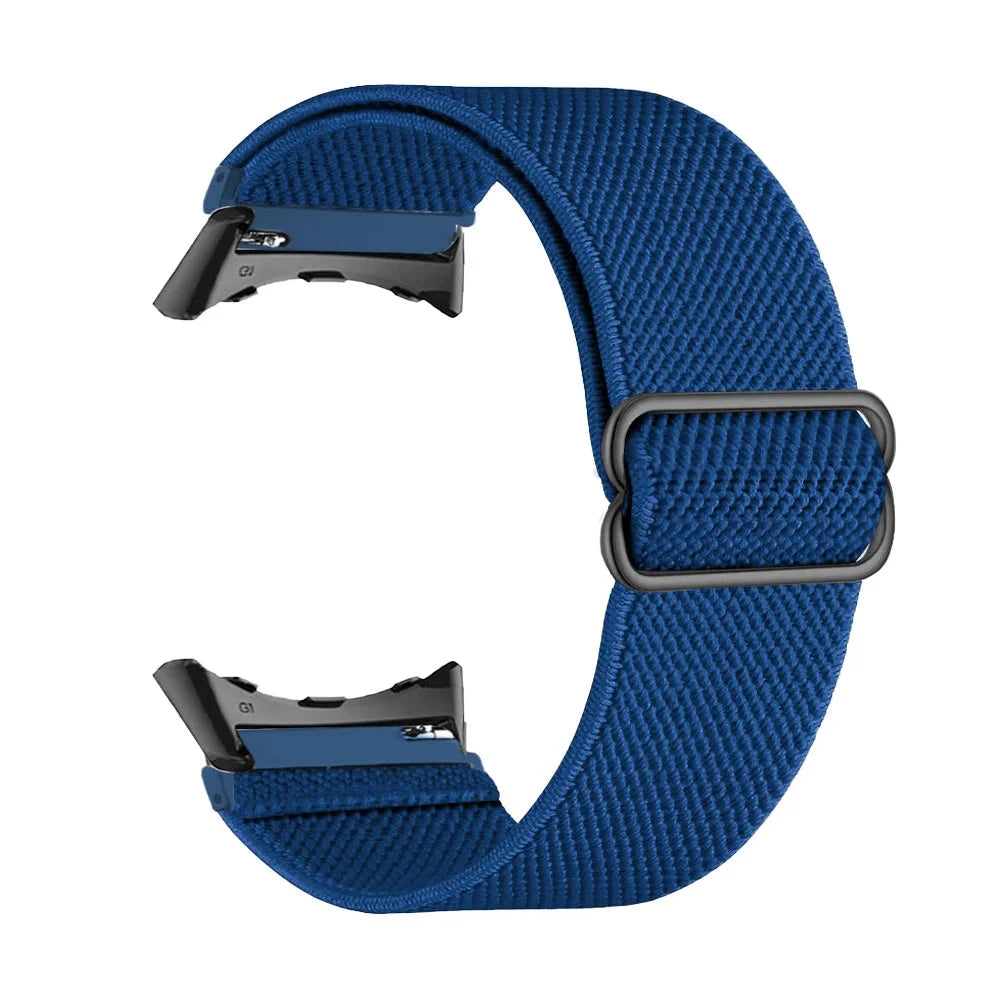 Navy Blue Google Pixel Watch 5, 4 and 3 41mm Elastic Nylon Band, 31 Patterns