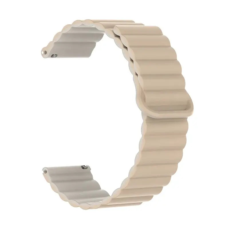 Amazfit Ribbed Magnetic Silicone Loop Band — Beige / Cream