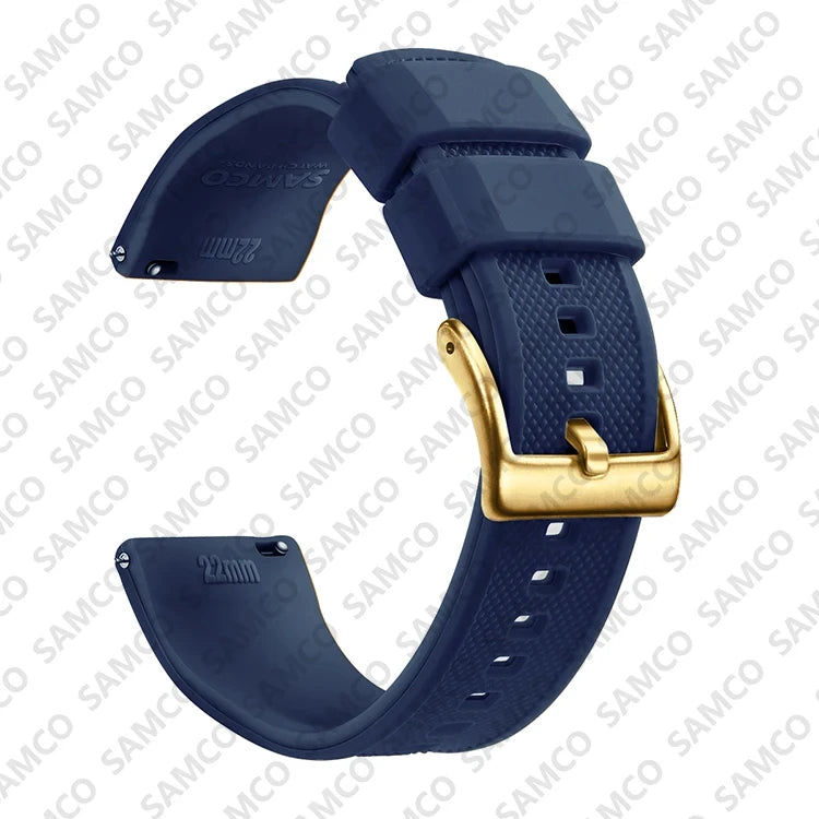 OnePlus Watch Band Quick Release Silicone Strap Sweat Resistant Black for 22mm and 20mm compatible watches.