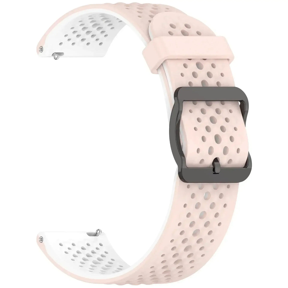Perforated Silicone Buckle Band for Amazfit – Light Pink / White