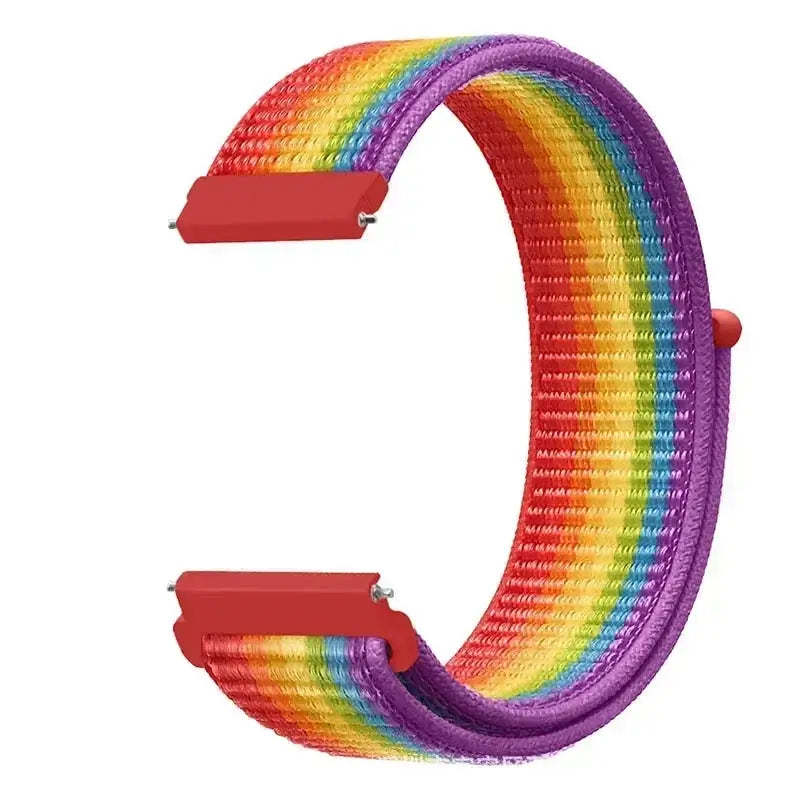 Amazfit Woven Nylon Hook-and-Loop Band — Rainbow Stripes