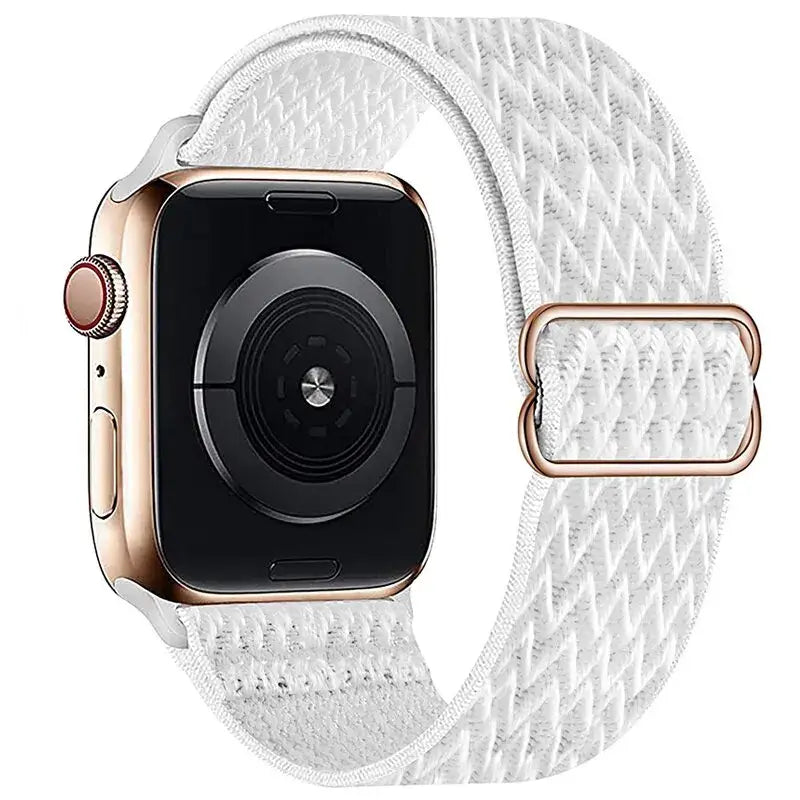 White Chevron adjustable stretch nylon Apple Watch band