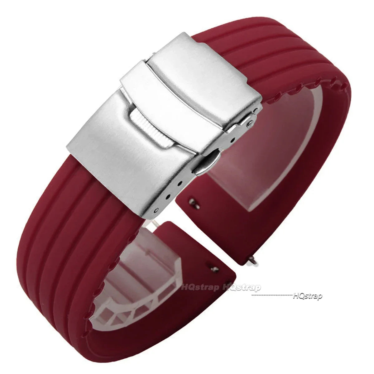 Silicone Folding Clasp Band for Polar – Burgundy
