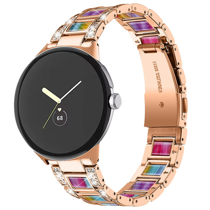 Google Pixel Watch 5, 4 and 3 41mm Resin Inlay Link Bracelet Band
