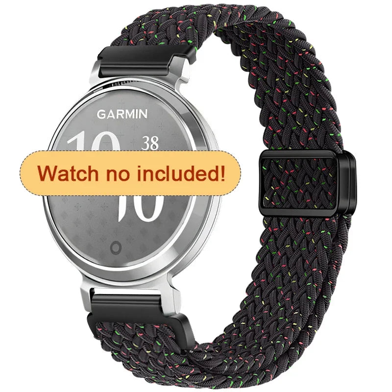 Garmin Lily 2 Braided Nylon Magnetic Band in Black Sparkle