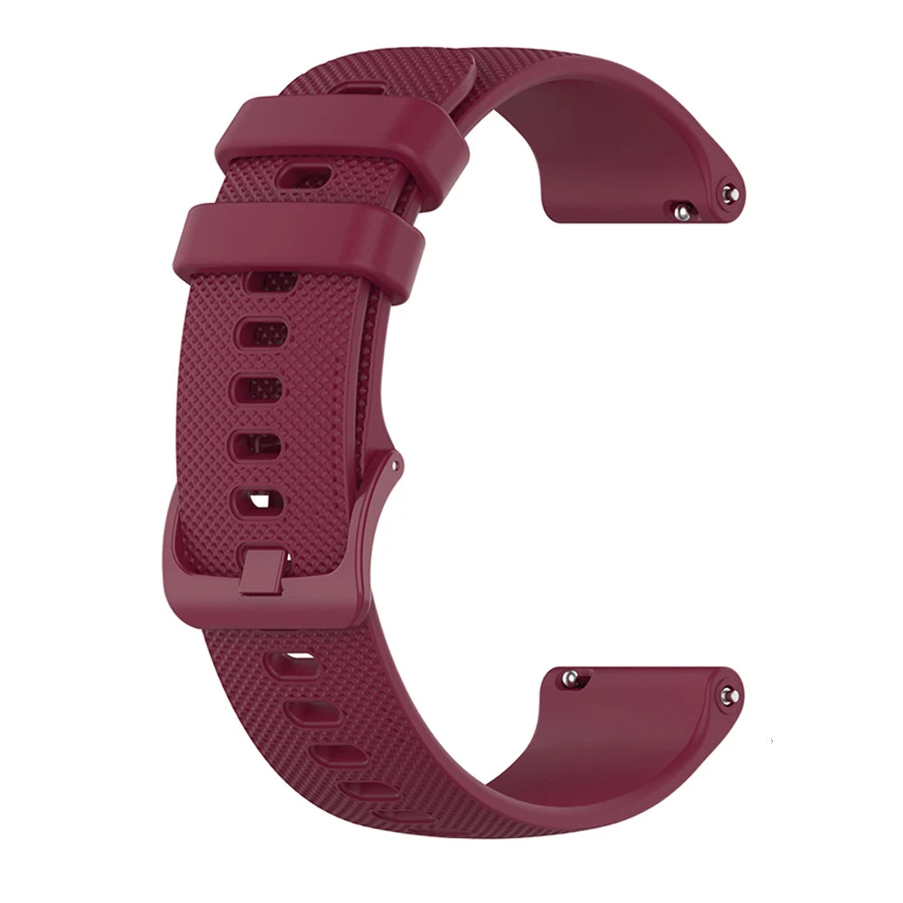 COROS Textured Silicone Band with Matching Buckle – Wine Red Strap
