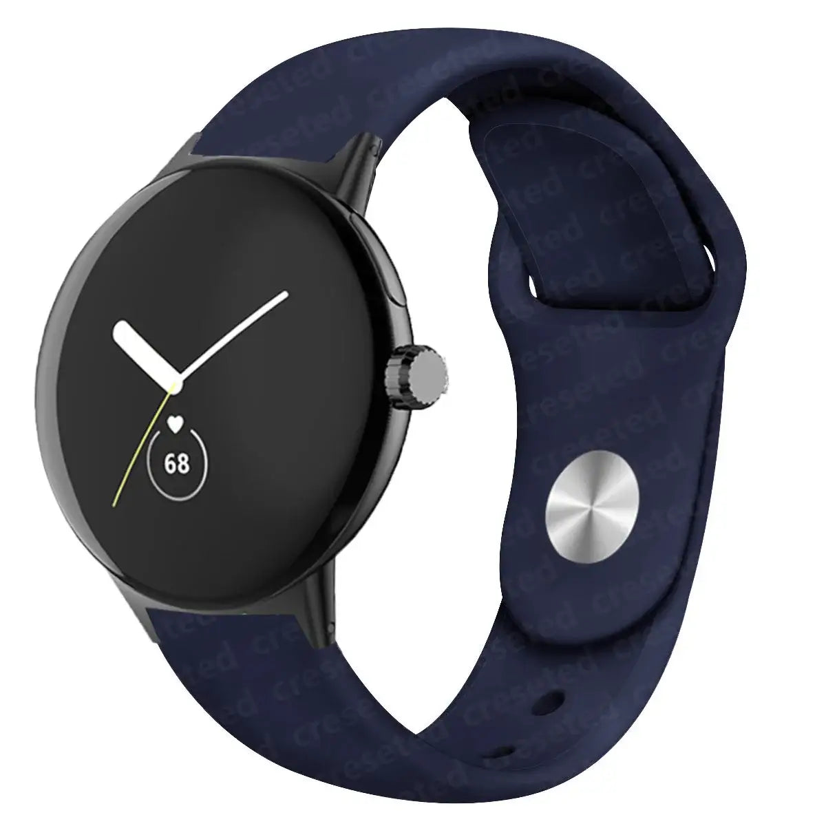 Round Stud Silicone Google Pixel Watch Band in Midnight Blue