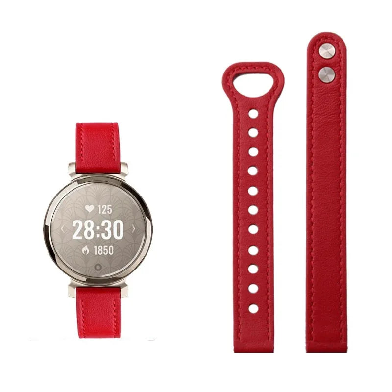Garmin Lily 2 Slim Leather Band in Red