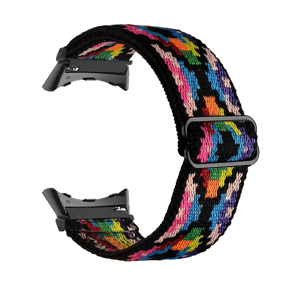 Bohemian Multicolor Google Pixel Watch 5, 4 and 3 41mm Elastic Nylon Band, 31 Patterns