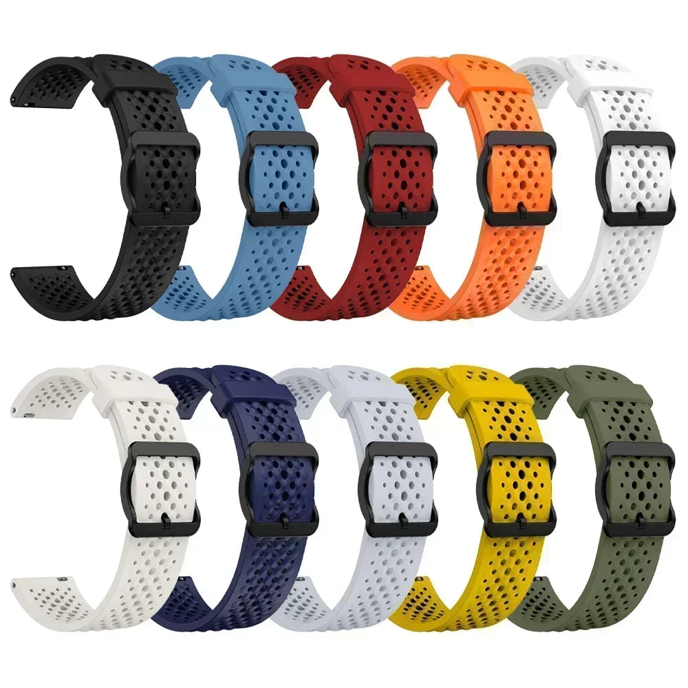 Perforated Silicone Buckle Band for Polar – solid color options
