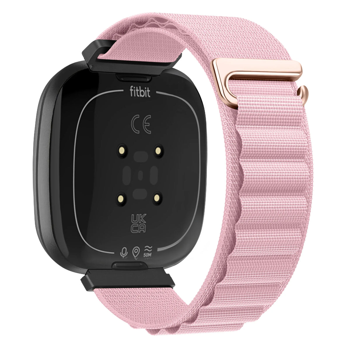 Soft Pink Fitbit Versa 4, Versa 3, Sense 2 and Sense Alpine Loop Nylon Band