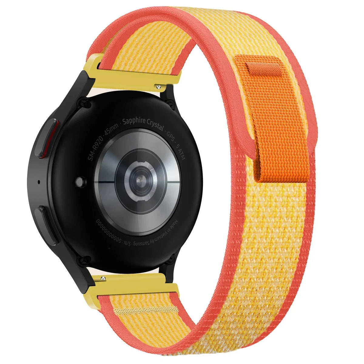 Motorola Moto Nylon Trail Loop Watch Band with Pull Tab — Yellow / Red