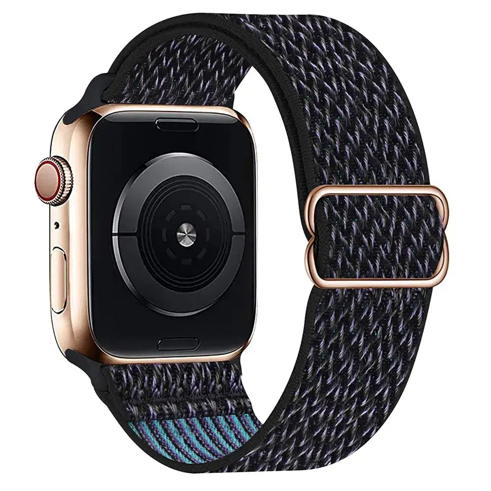 Charcoal Chevron adjustable stretch nylon Apple Watch band
