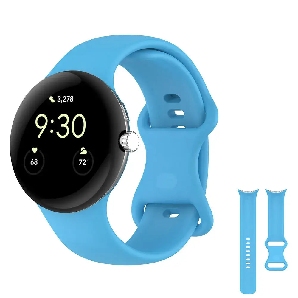 Smooth Silicone Google Pixel Watch Band in Sky Blue